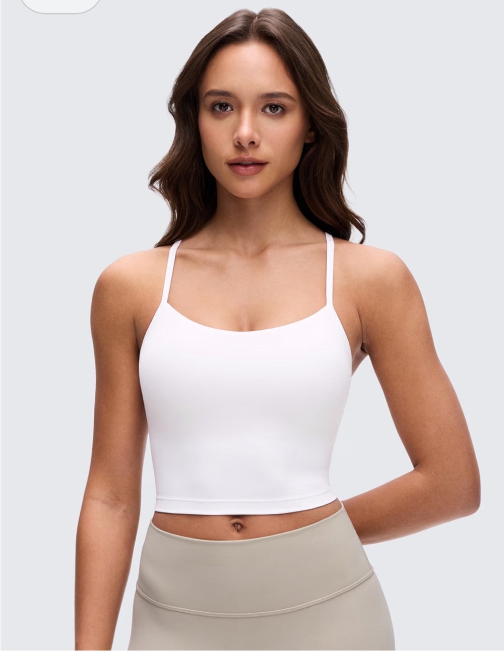 CRZ YOGA White Strappy Crop Camisole